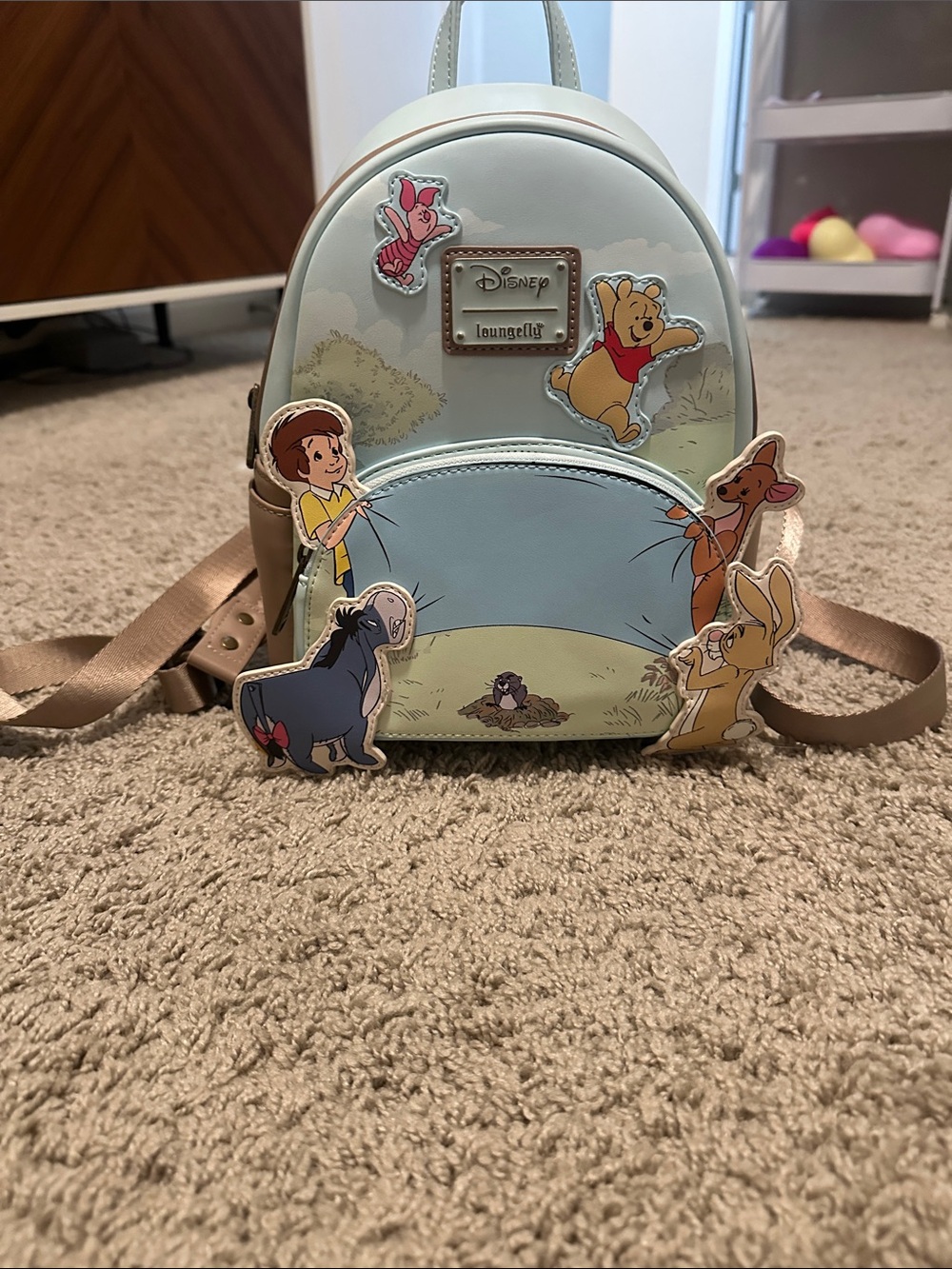 Loungefly Winnie the Pooh Light Blue Character Mini Backpack plus shipping